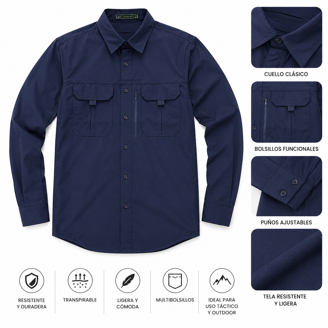 Camisa outdoors PY-08 Tactical Police tela funcional ligera
