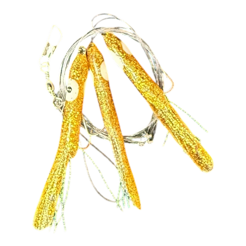 Aparejo de Pesca con 3 Señuelos Tipo Pluma o Calamar FISH-47