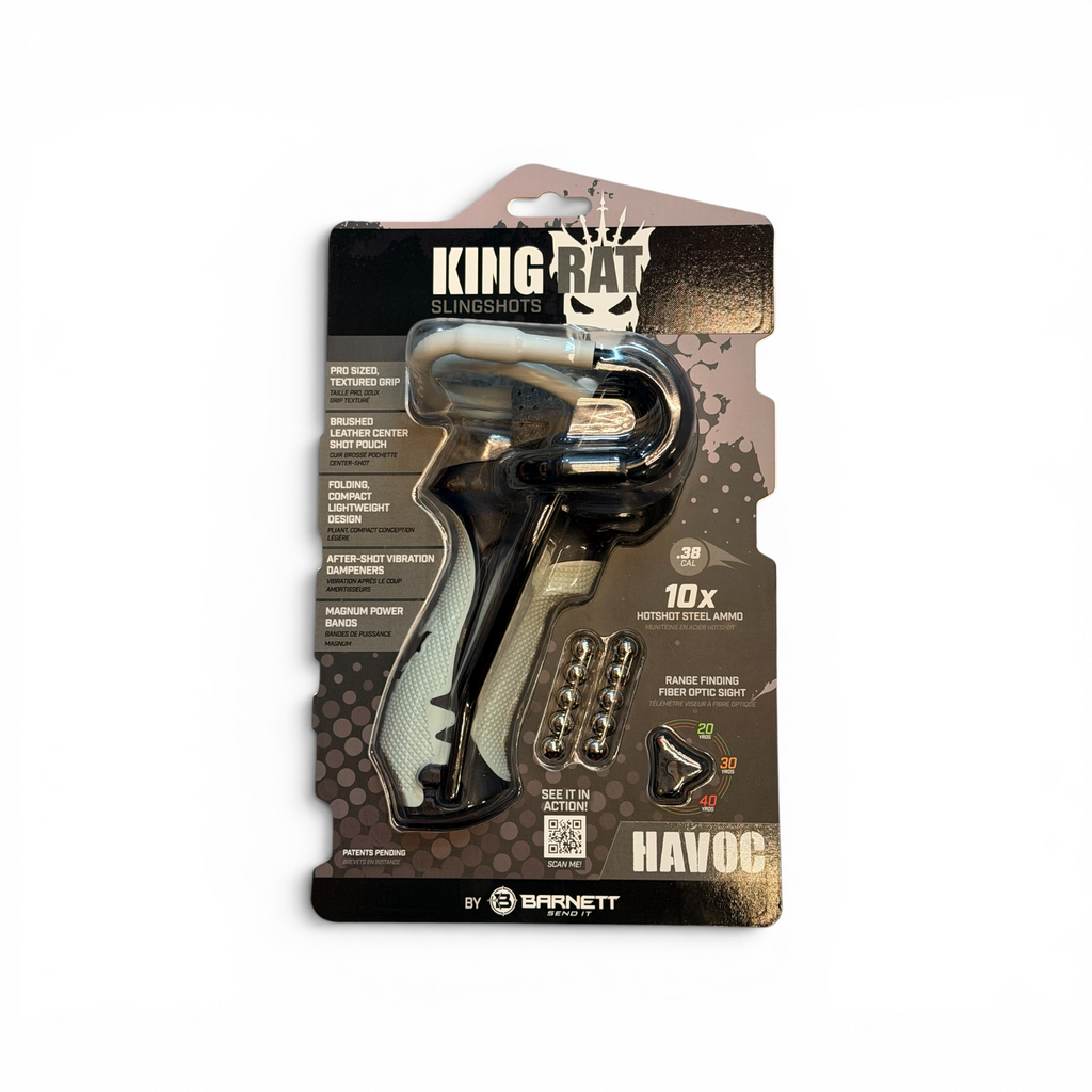 Resortera Táctica  BAR50004 Plegable Barnett King Rat Havoc con Mira de Fibra Óptica