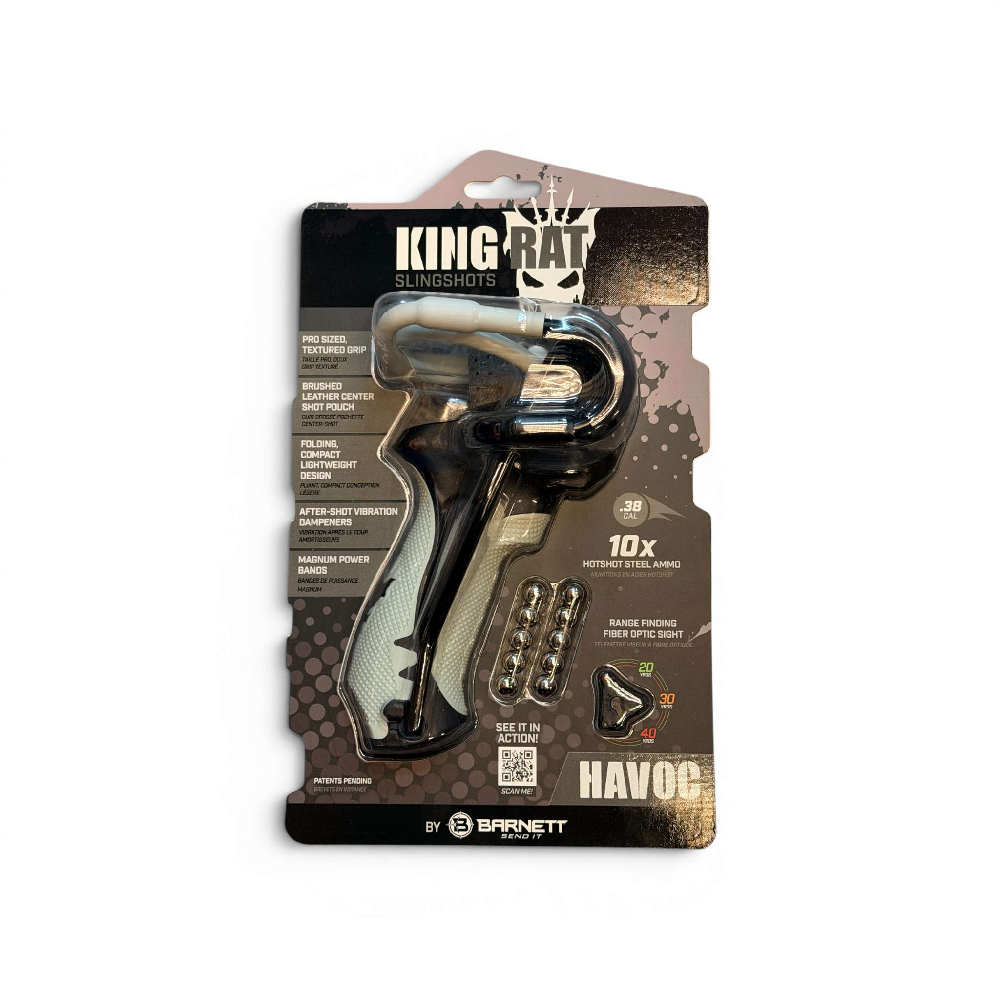 Resortera Táctica  BAR50004 Plegable Barnett King Rat Havoc con Mira de Fibra Óptica