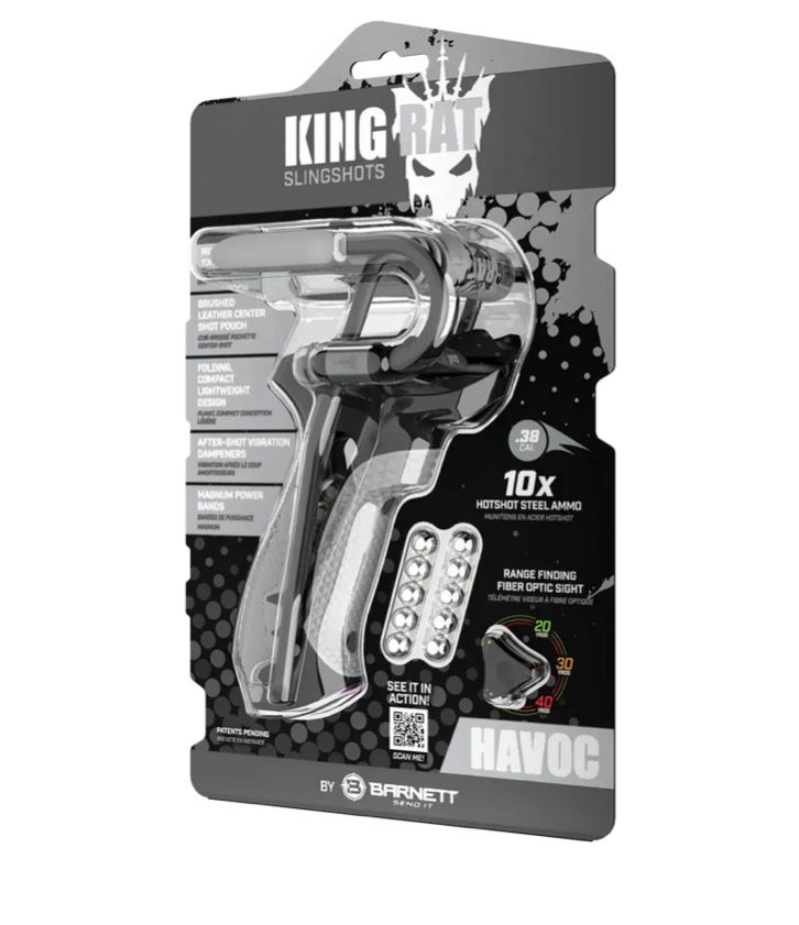 Resortera Táctica  BAR50004 Plegable Barnett King Rat Havoc con Mira de Fibra Óptica