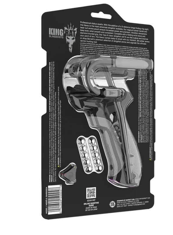 Resortera Táctica  BAR50004 Plegable Barnett King Rat Havoc con Mira de Fibra Óptica