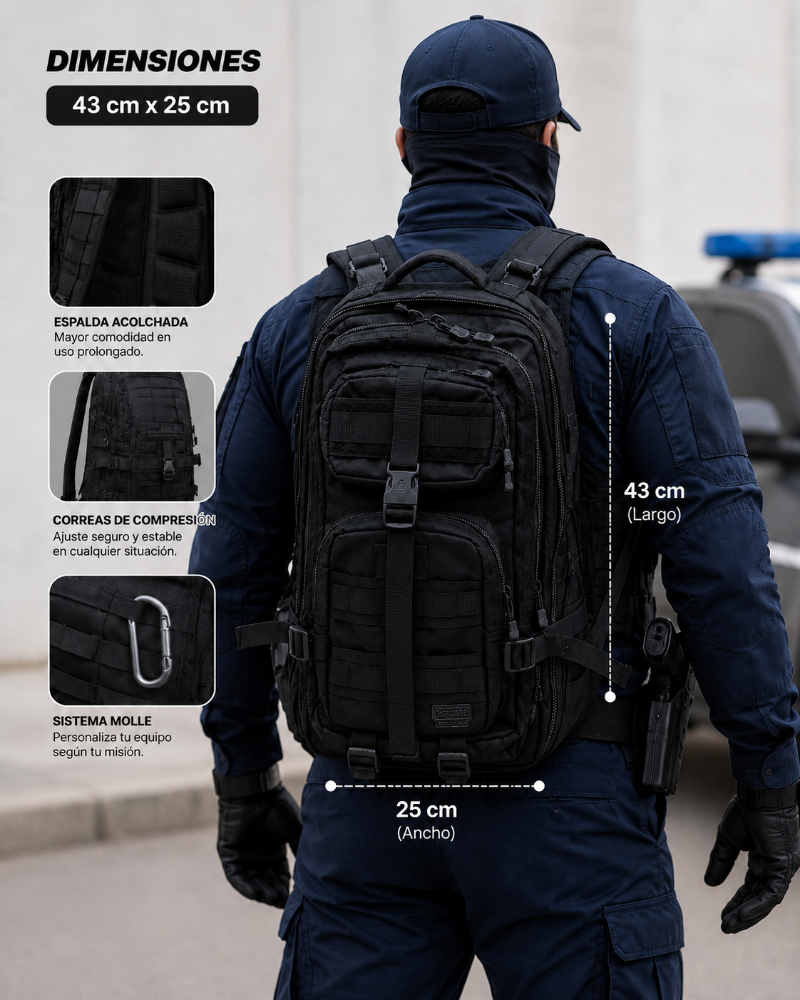 Mochila táctica Hummer MO-HU02
