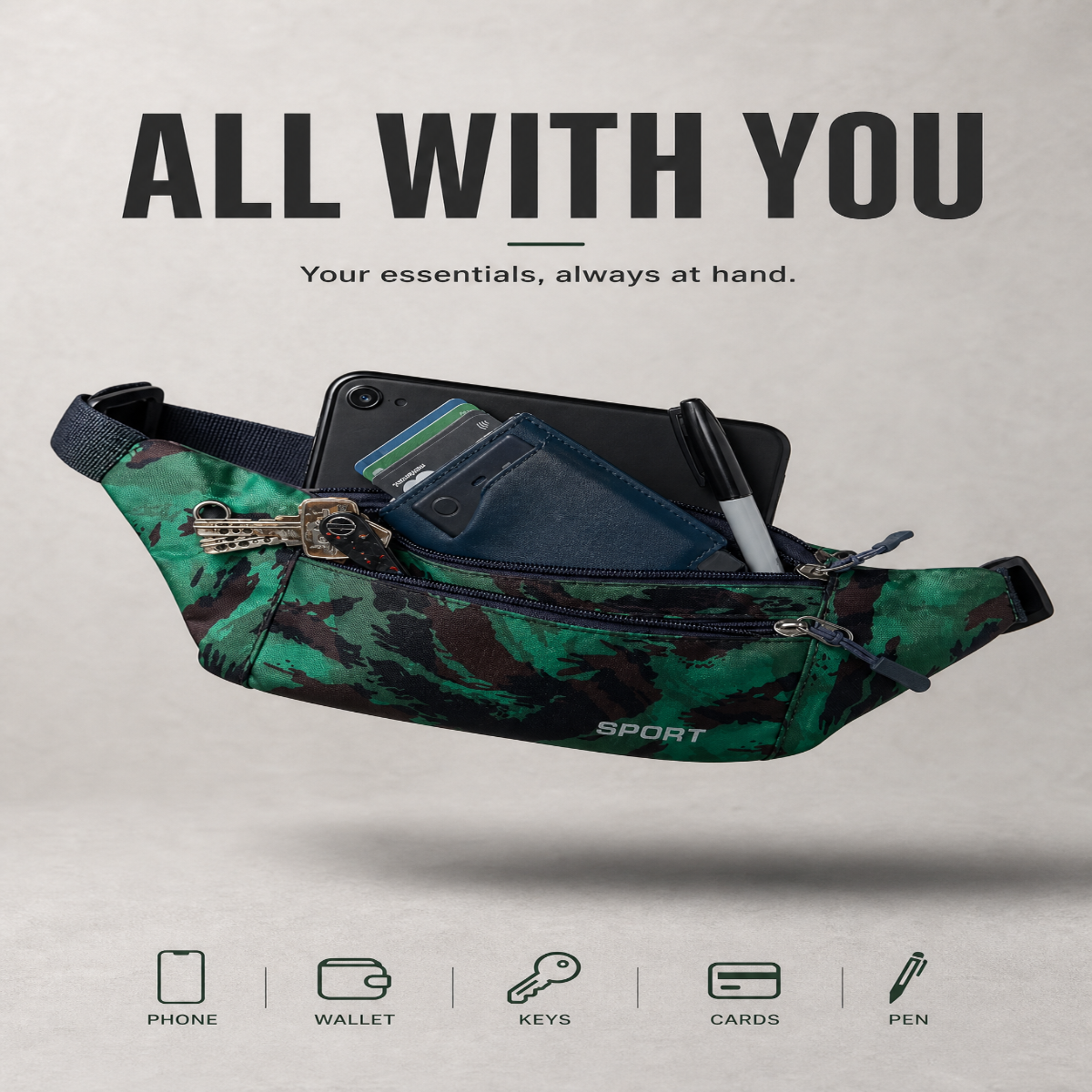 Canguro deportivo camuflajeado CAN-6916