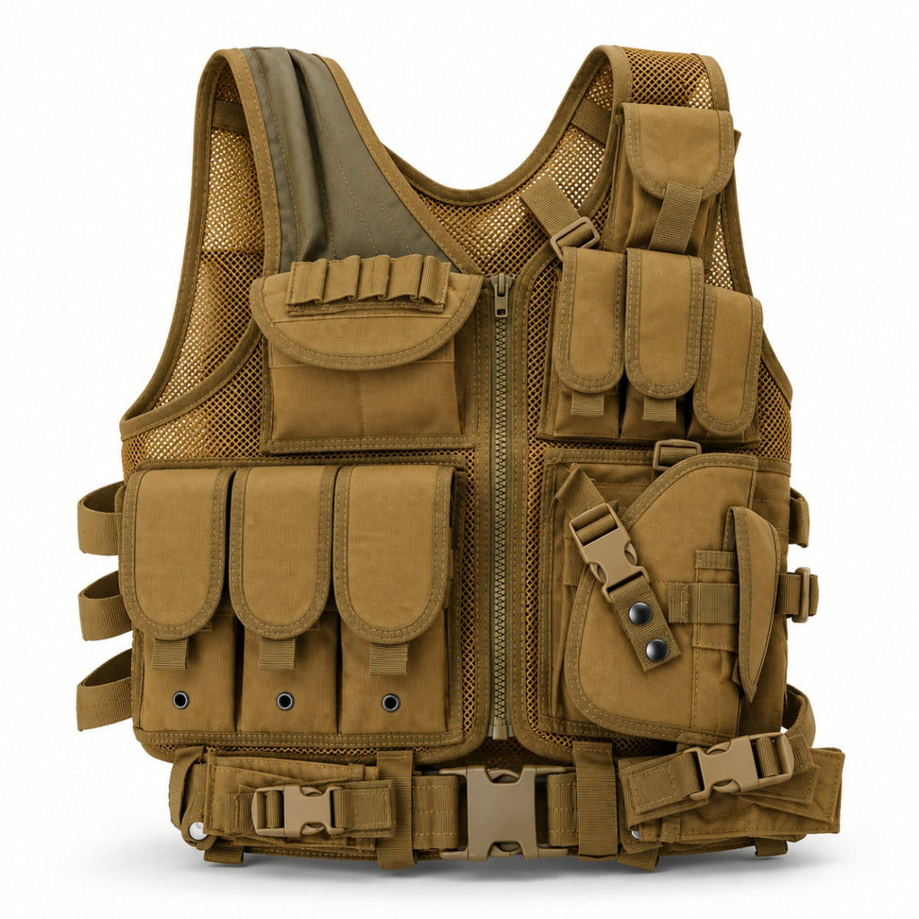 Chaleco tactico con pistolera CH-21 tactical police