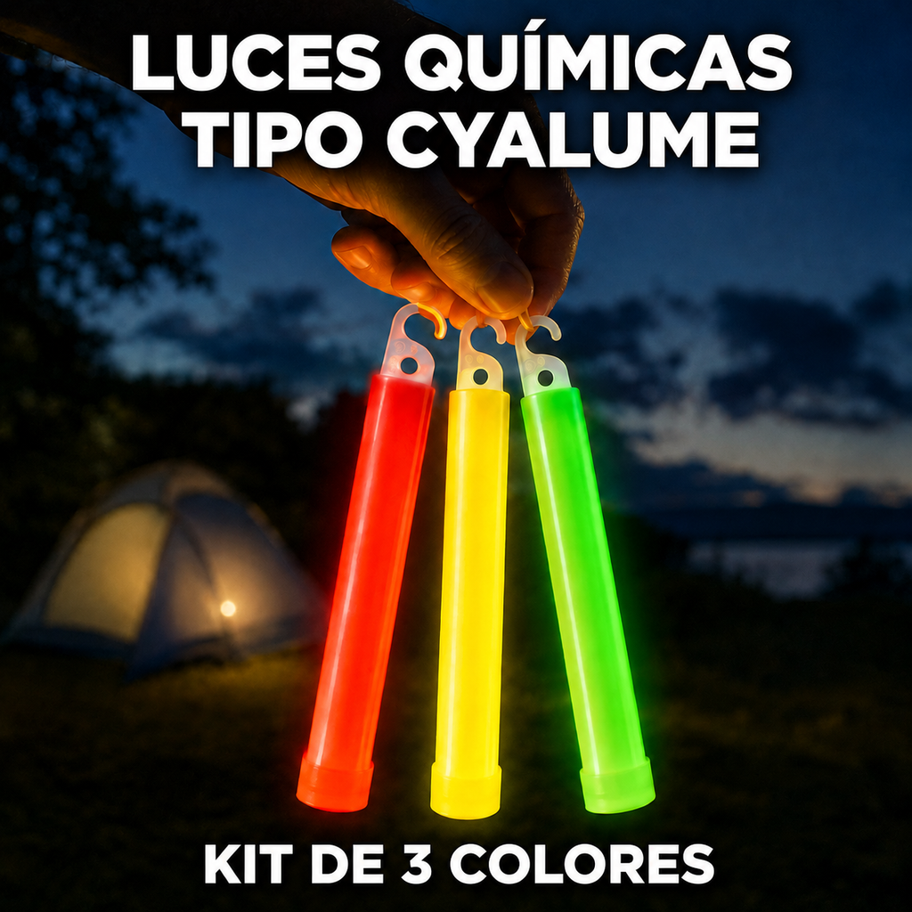 Cyalume – Kit de 3 Luces Químicas en 3 Colores Diferentes CIALUM-3