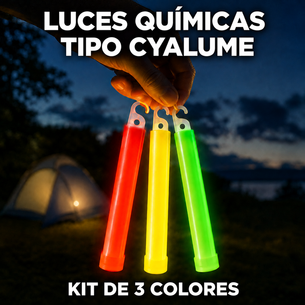 Cyalume – Kit de 3 Luces Químicas en 3 Colores Diferentes CIALUM-3