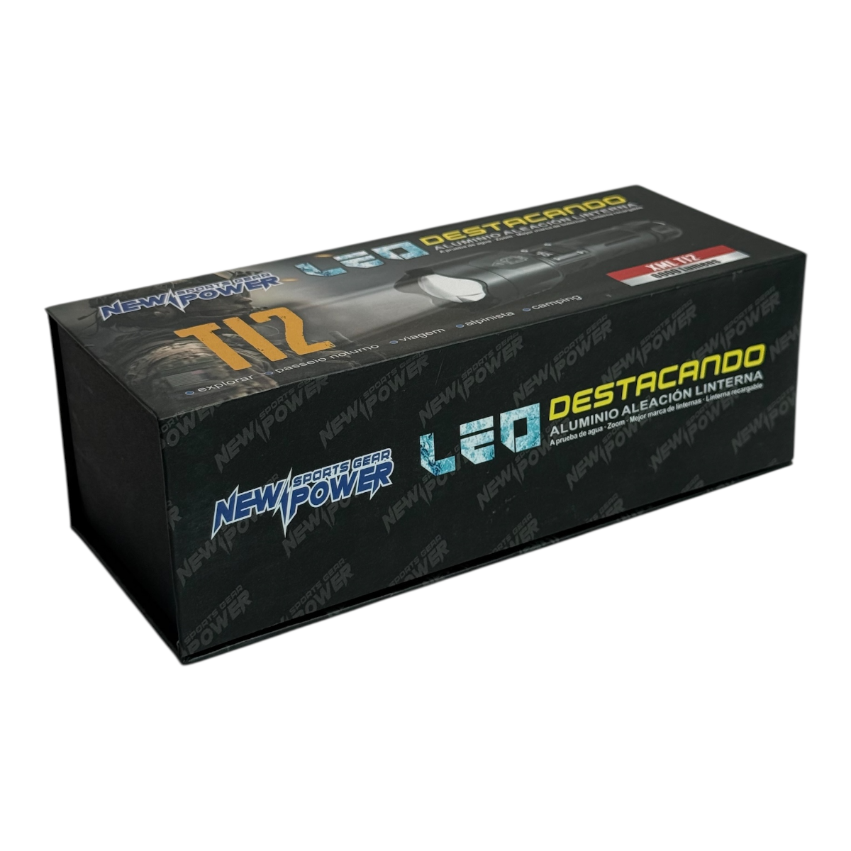 Lámpara táctica recargable New Power NP-156 – Power Bank con pantalla digital y zoom telescópico