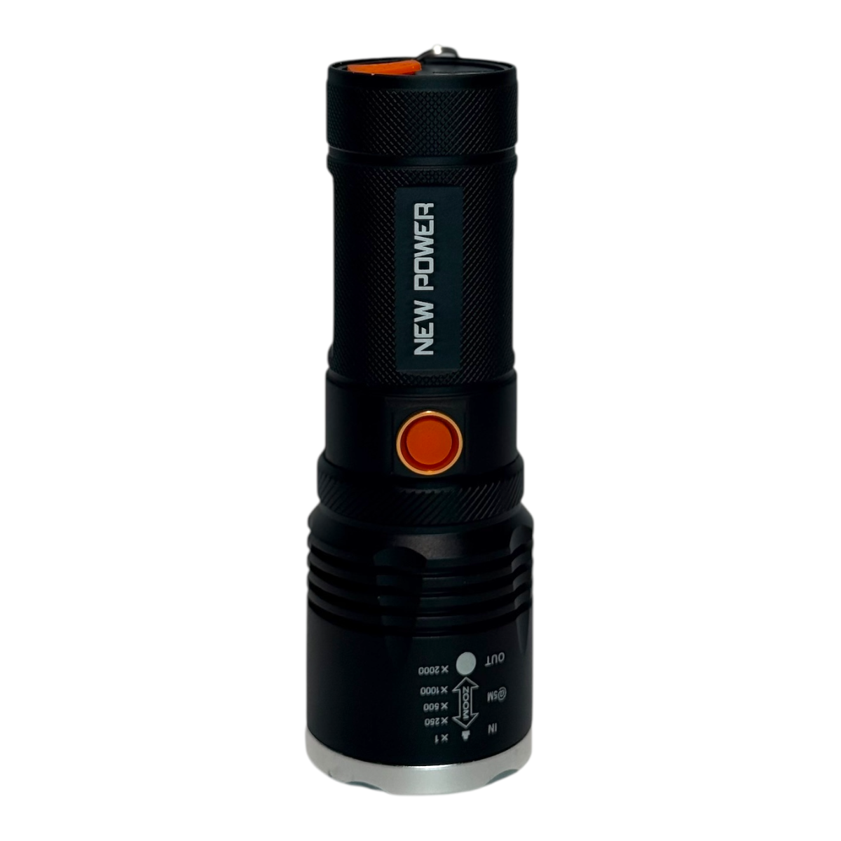 Linterna táctica recargable NEW POWER PW-P10 – Zoom ajustable y Power Bank – LED JDT50 Highlight